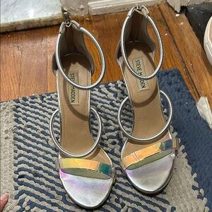 Steve Madden Iridescent Silver Strappy Heels
